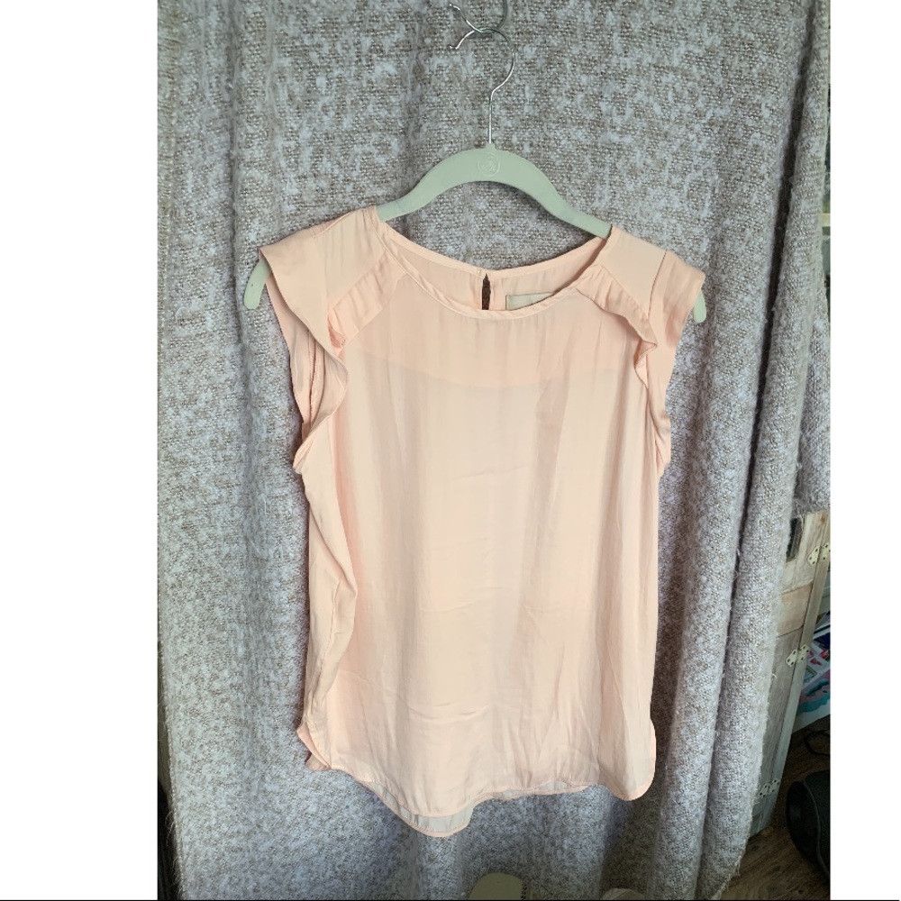 LOFT Flutter Shoulder Shell Blouse, SP - Picture 3 of 4